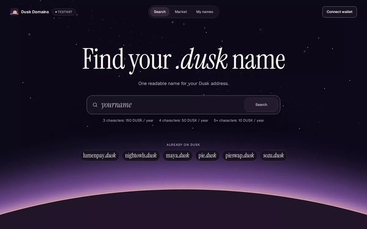 Dusk Domains running on Dusk
